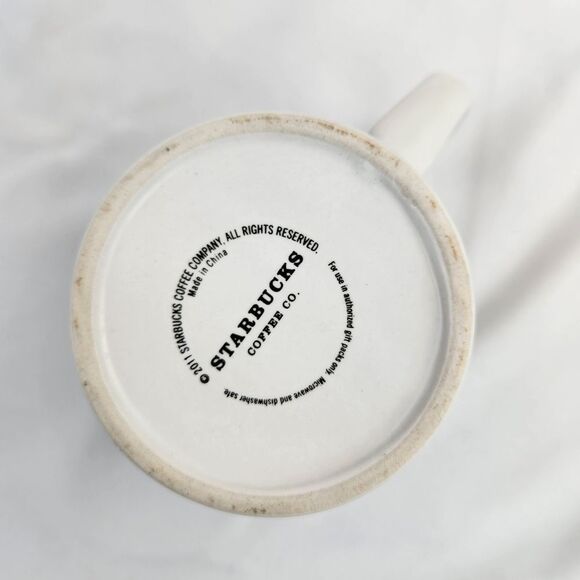 ☕️RARE Starbucks 2011 White w/Green Trees 8oz Mug - Picture 7 of 11